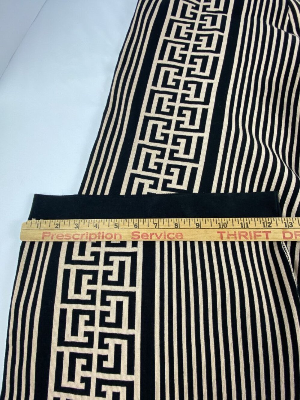Fashion Nova Womens Black & Beige Geometric Wide-Leg Pants XL Viscose Blend - Picture 5 of 10